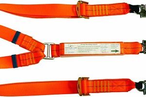 Adjustable Double Leg Shock Absorbing Lanyard with Double Action Hooks 2m