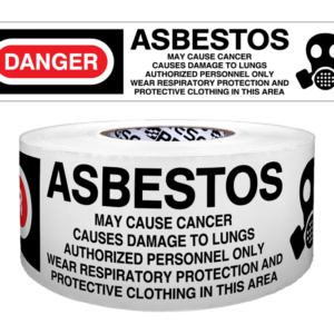 BARRIER TAPE DANGER ASBESTOS HAZARD White/Bkl/Red