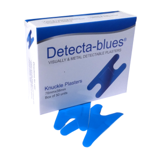 Blue Detectable Shaped Plasters, Knuckle, Finger Tip and Finger Extension Plasters