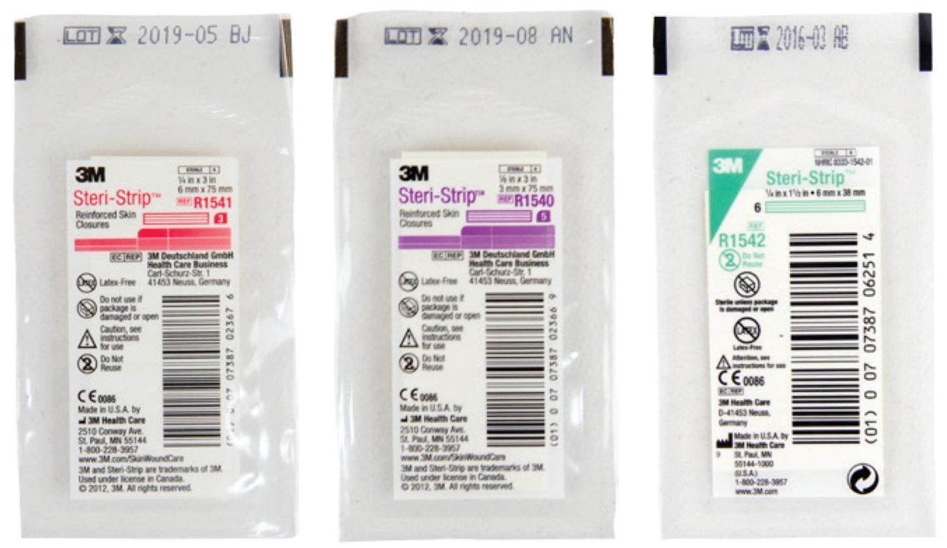 Wound Closure Strips, 3mm x 75mm, 6mm x 75mm