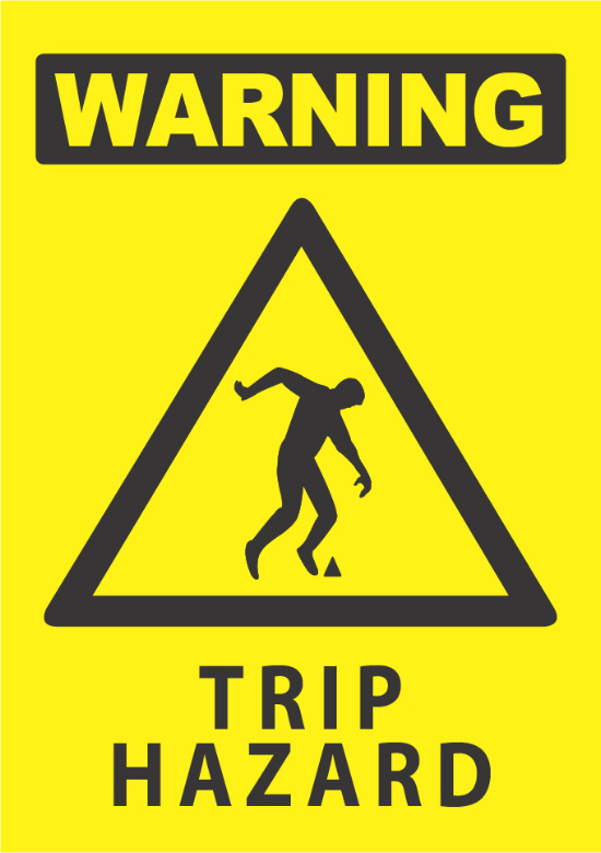 Warning Trip Hazard Sign