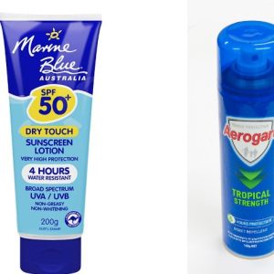 Marine Blue Sunscreen and Aerogard Tropical Insect Repellent Combo SAVE $6.10+GST