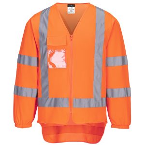 TTMC-W17 Hi-Vis X Back Zipped Vest L/S ORANGE