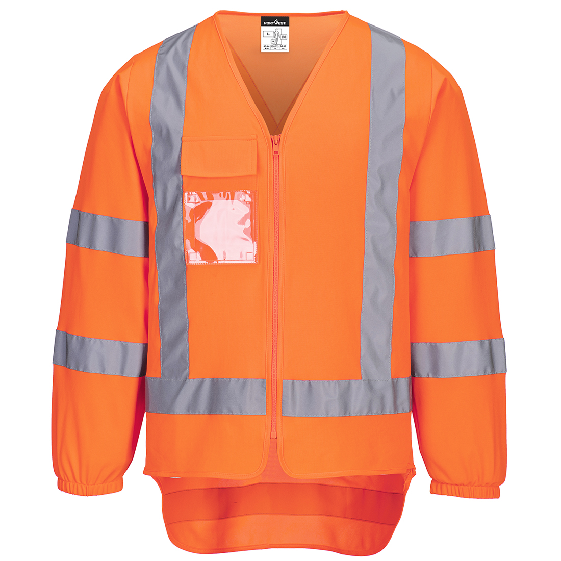 TTMC-W17 Hi-Vis X Back Zipped Vest L/S ORANGE